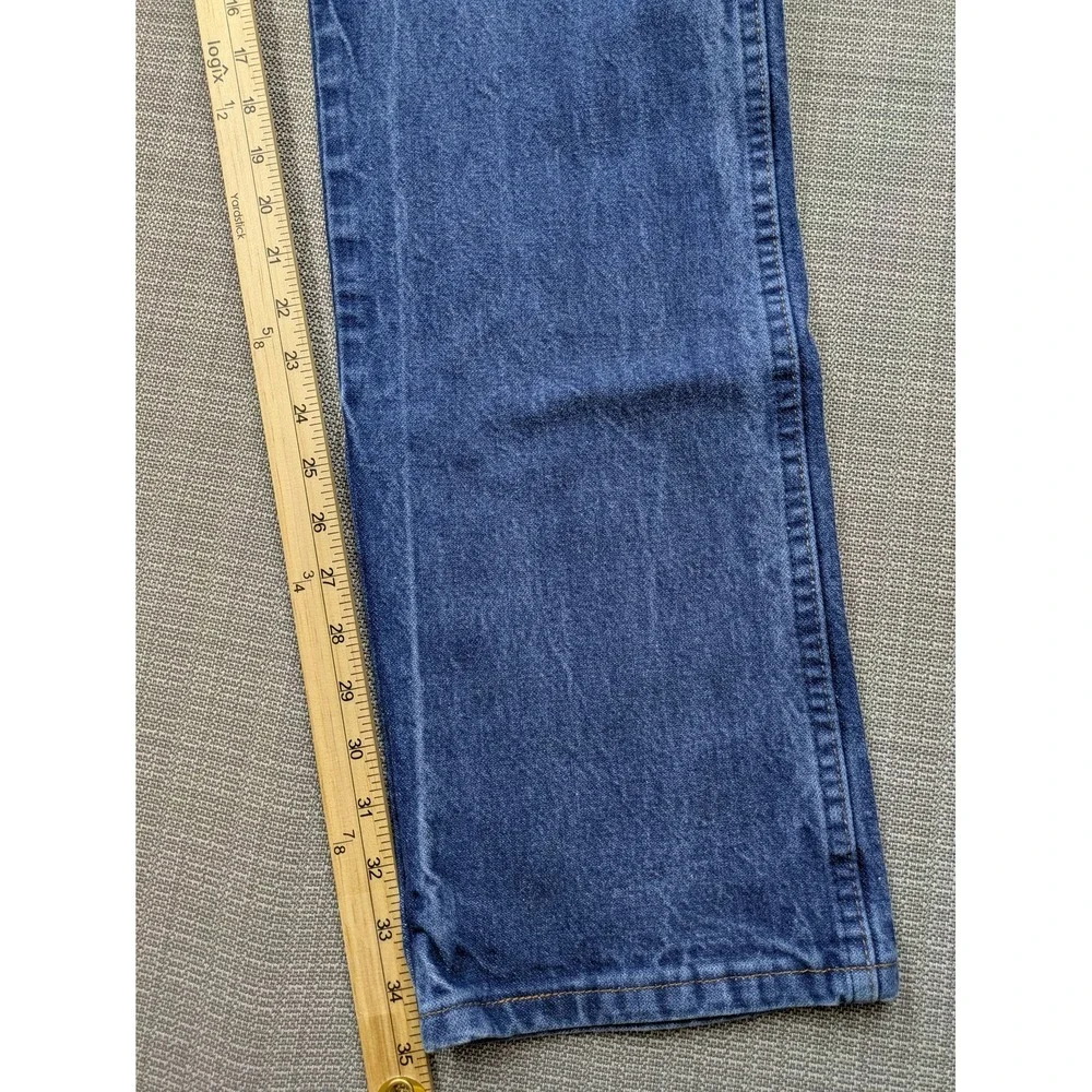 Wrangler 13MWZ Jeans Mens 38x36 (36x35) Blue Denim Cowboy Western Straight Leg